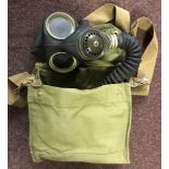 British WWII Army Issue MKVII Gas Mask and carry satchel with any dimming compound, the bag