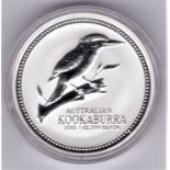 Australia 2003 Silver dollar kookaburra on branch