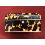 Georgian Regency Period Miniature Tortoiseshell Casket, the join of the box lined with bone engraved