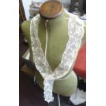 Victorian/Edwardian Cotton Beige Crocheted Lace collar, lovely floral design in immaculate condition