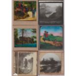 Glass Magic Lantern Slides (14) - Many different plates showing famous fairy tales and plays,