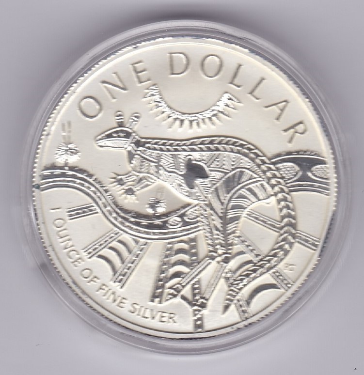 Australia 2003 Silver dollar Kangaroo-aboriginal art