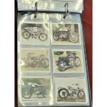 Motorcycles. A collection in an album and in sleeves with Cigarette and Trade Cards Incl Harvey