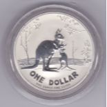 Australia 2007 Silver dollar kangaroo with baby KM 851