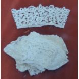 Victorian/Edwardian Cotton Beige Lace Cuff pairs (5), and some single cuffs. All have very ornate