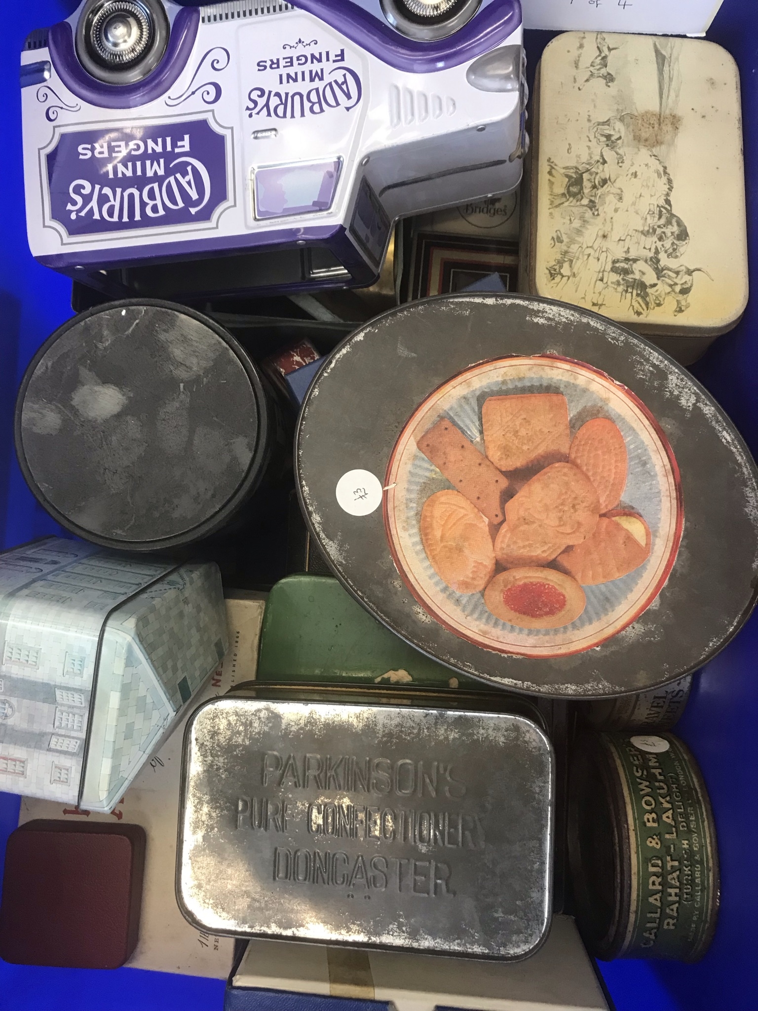 Vintage Tins - A quantity of vintage and some modern collectable tins in 4 large boxes. Condition is - Image 2 of 4