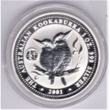 Australia 2001 silver proof dollar kookaburras