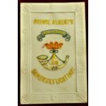 Postcards WWI silk postcard Prince Albert's Somerset light infantry, clean card