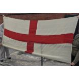 St. George Cross Flag late 19th - early 20th Century Stitched Panel Naval Ensign. 23 yards and there