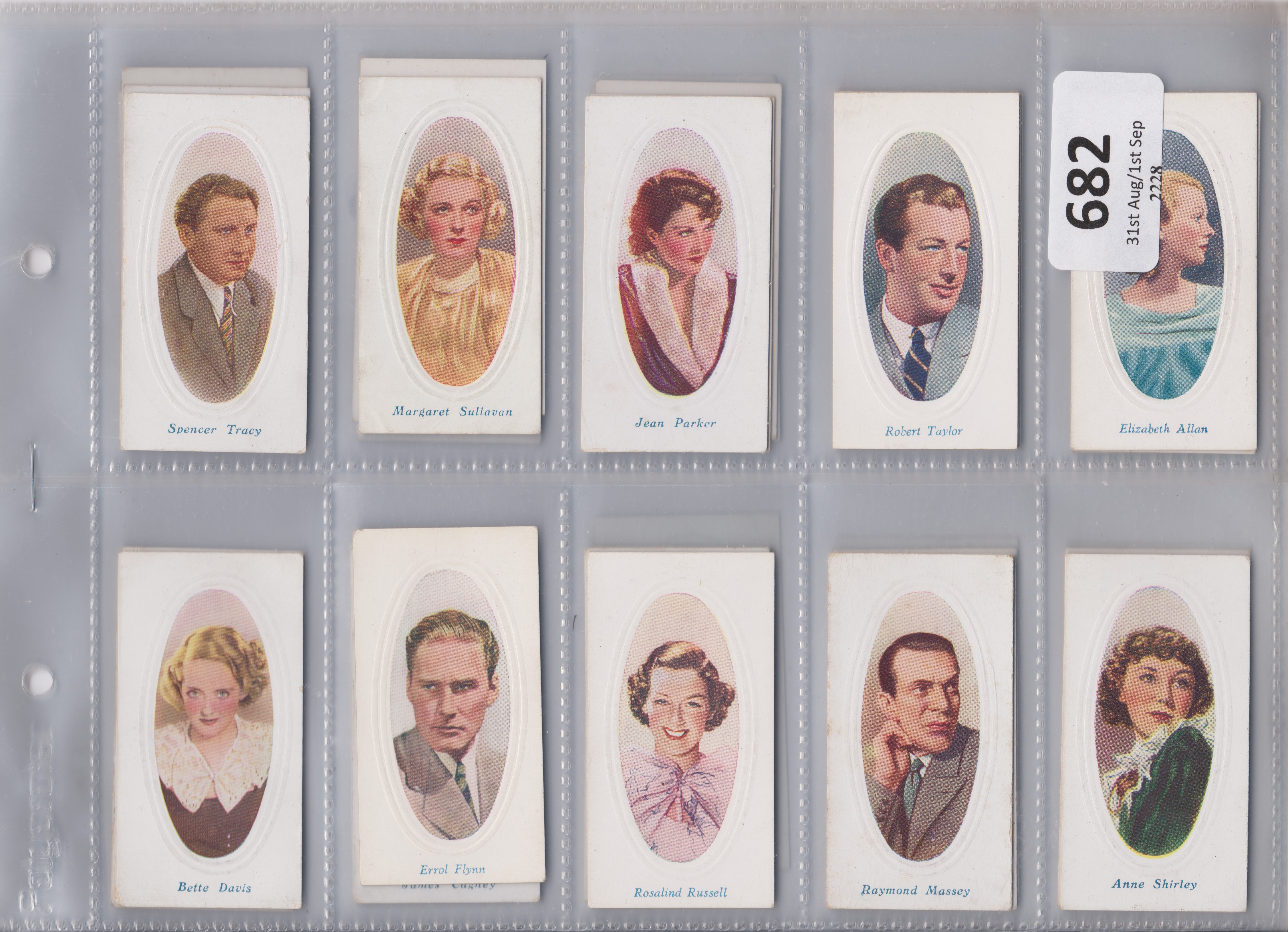 Godfrey Phillips Ltd Screen Stars A (Embossed) 1936 set 50/50 VG