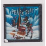 Glass Magic Lantern slide (1) - Advertising Pears Soap, an interesting coloured slide of the