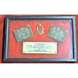 British WWII Memorial Placard box, an excellent display box with two Warrant Officers cloth