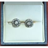 A pair of Diamond earrings set in Gold, Circa 1910. Weighs 2.1gms together