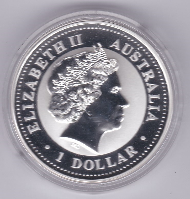 Australia 2004 Silver dollar KM 683 kookaburras - Image 2 of 2