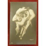 Fantasy Heads, black and white postcard mint, ' Satyr?', G6 5096