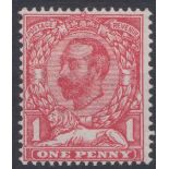 GB George V 1911 1d Rose Pink N7 (6) with RPS cert mounted mint cat £120