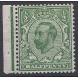 GB George V 1911 1/2d Bluish Green Die 1b N2 (6) mounted Mint £160