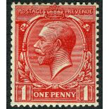 GB George V 1913 1d Scarlet multi-cypher SG 398, lightly mounted mint and full perfs cat £225