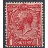 GB George V 1912 1d Deep Brick Red N 16 (6) mounted mint cat £90