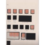 GB George V 1924 2b Orange Block Cypher 5 shades 1 unlisted, 13 control strips 3 1 single control