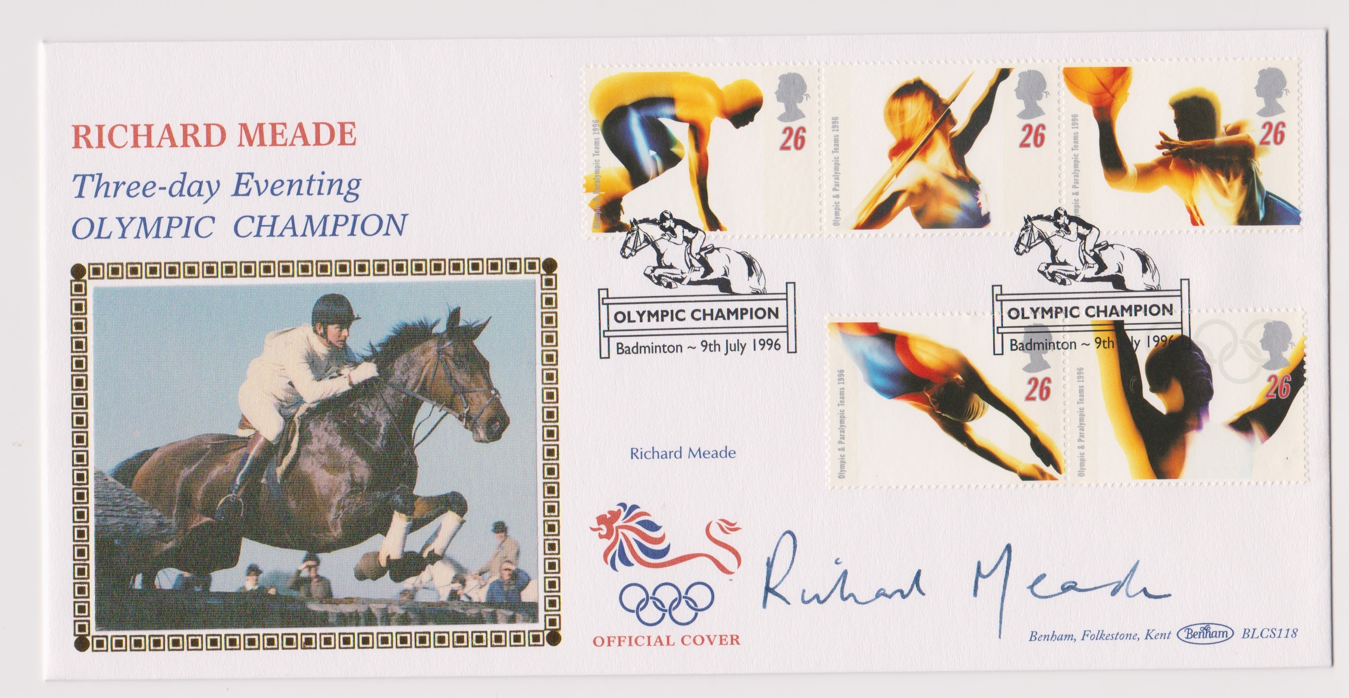 Great Britain 1996 (9 July) Olympic Games Three-Day Eventing Olympic Champion, signed Richard