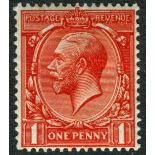 GB George V 1912 1d Orange Vermillion N 16 (15) unmounted mint cat £225