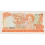 New Zealand 1981-85 Reserve Bank Fifty Dollars, Yellow-Orange, Hardie, P174a, AUNC