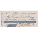 Cheque - 1838 Dixon Son & Brooks cheque, Chancery Lane London