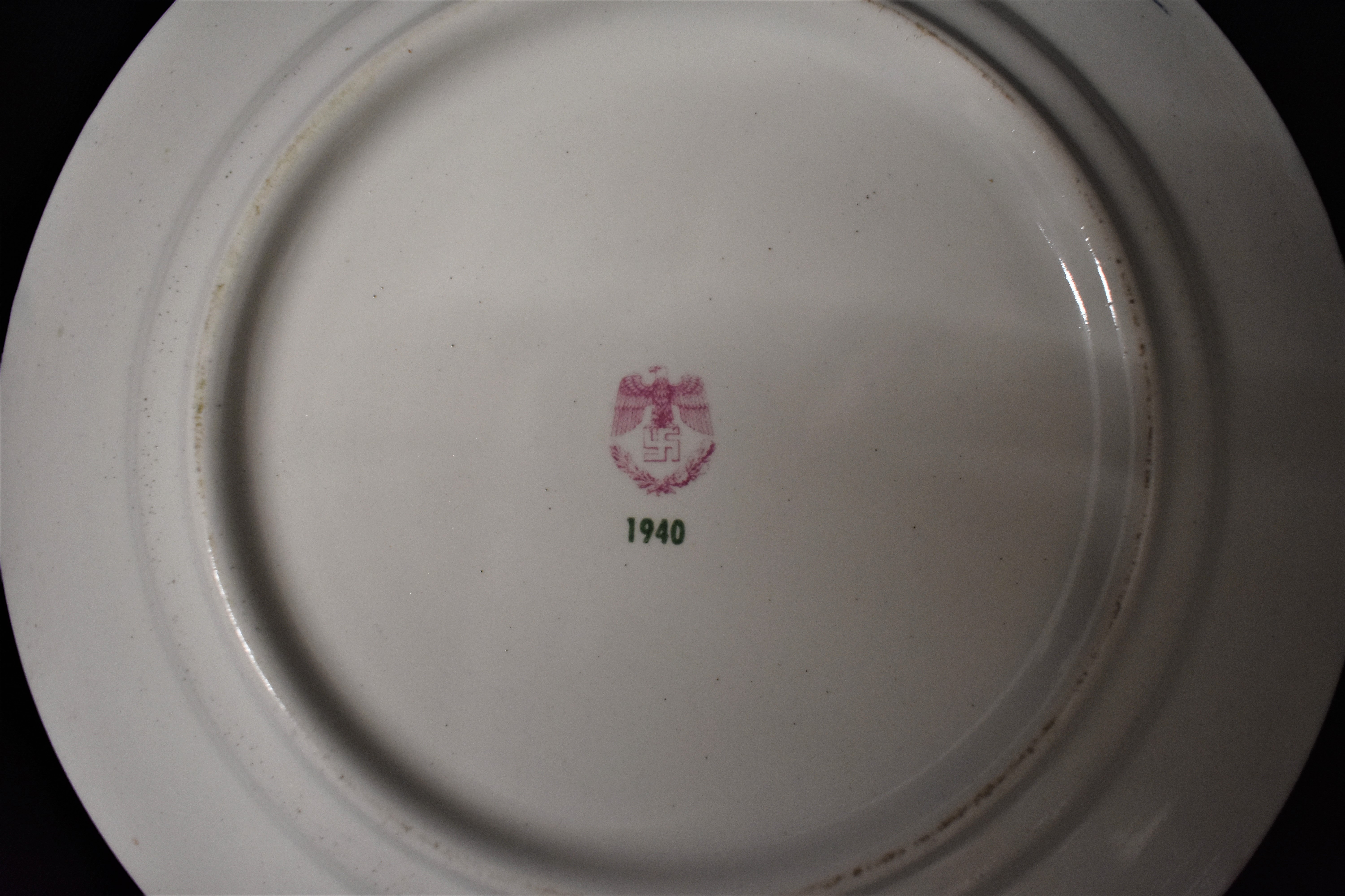 German WWII Tea Plate with an nice design of blue cherries, the base stamp with the design s of - Image 2 of 2