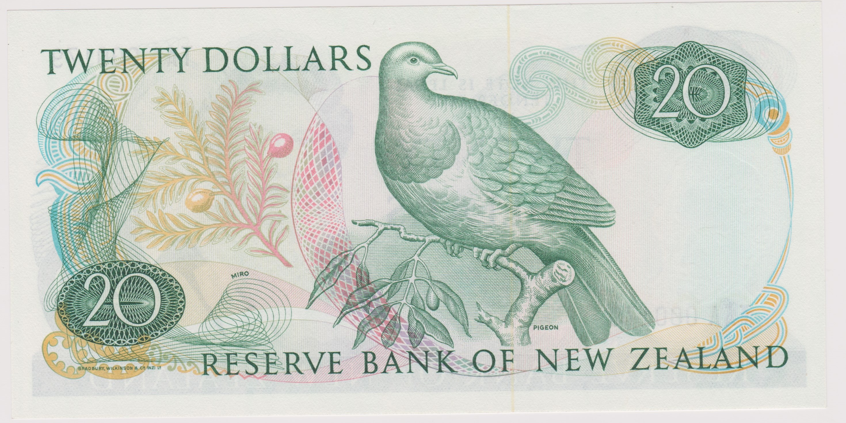 New Zealand Reserve Bank Twenty Dollars, Green, P173a, Hardie, AUNC - Image 2 of 3