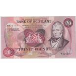 Bank of Scotland £20 8 Nov 1974, SC 145c AUNC, Signatures Lord Clydesmuir (Governor) AM Russell (