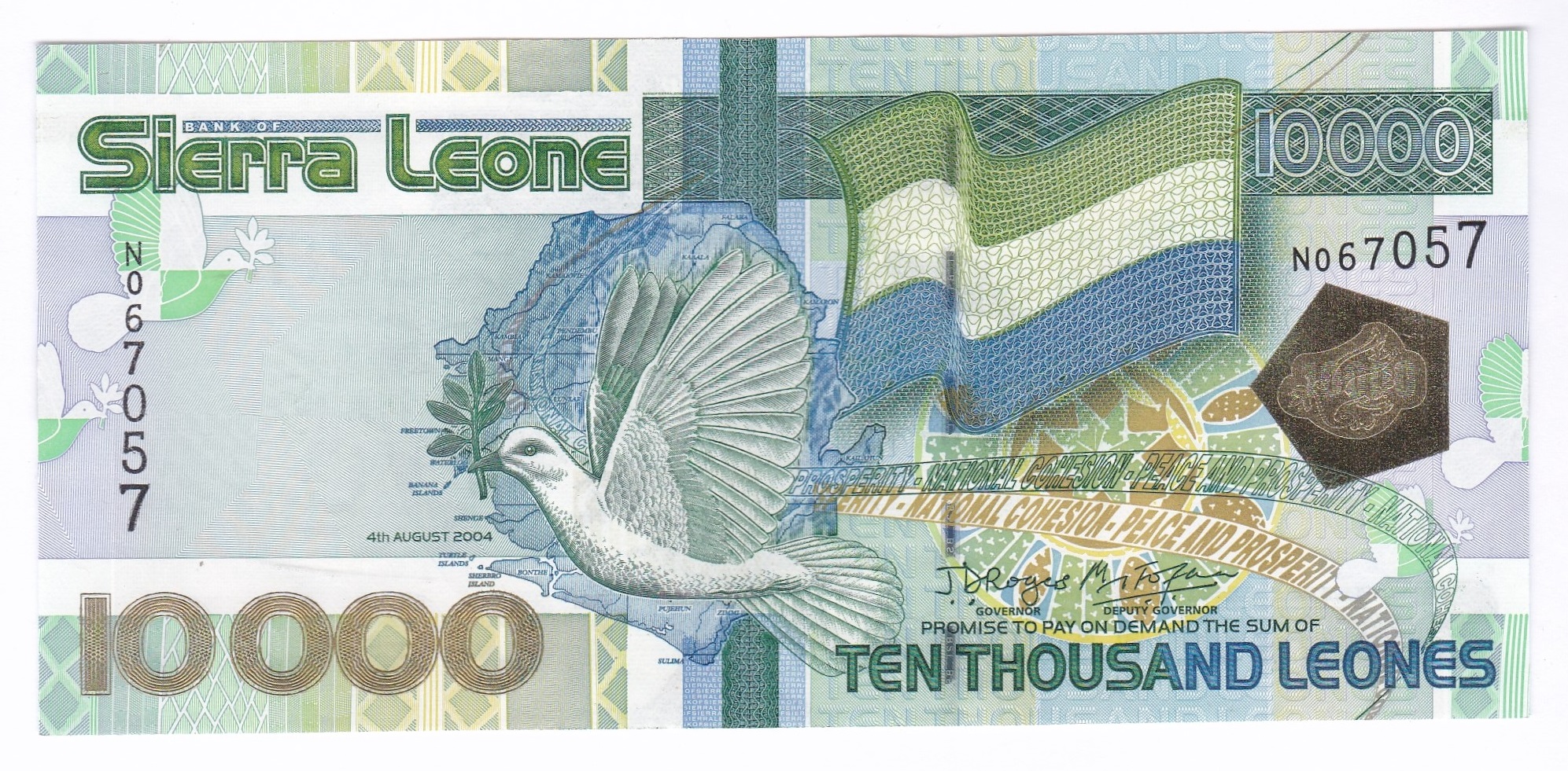 Sierra Leone - 2004 10,000 Leones, P29, AUNC