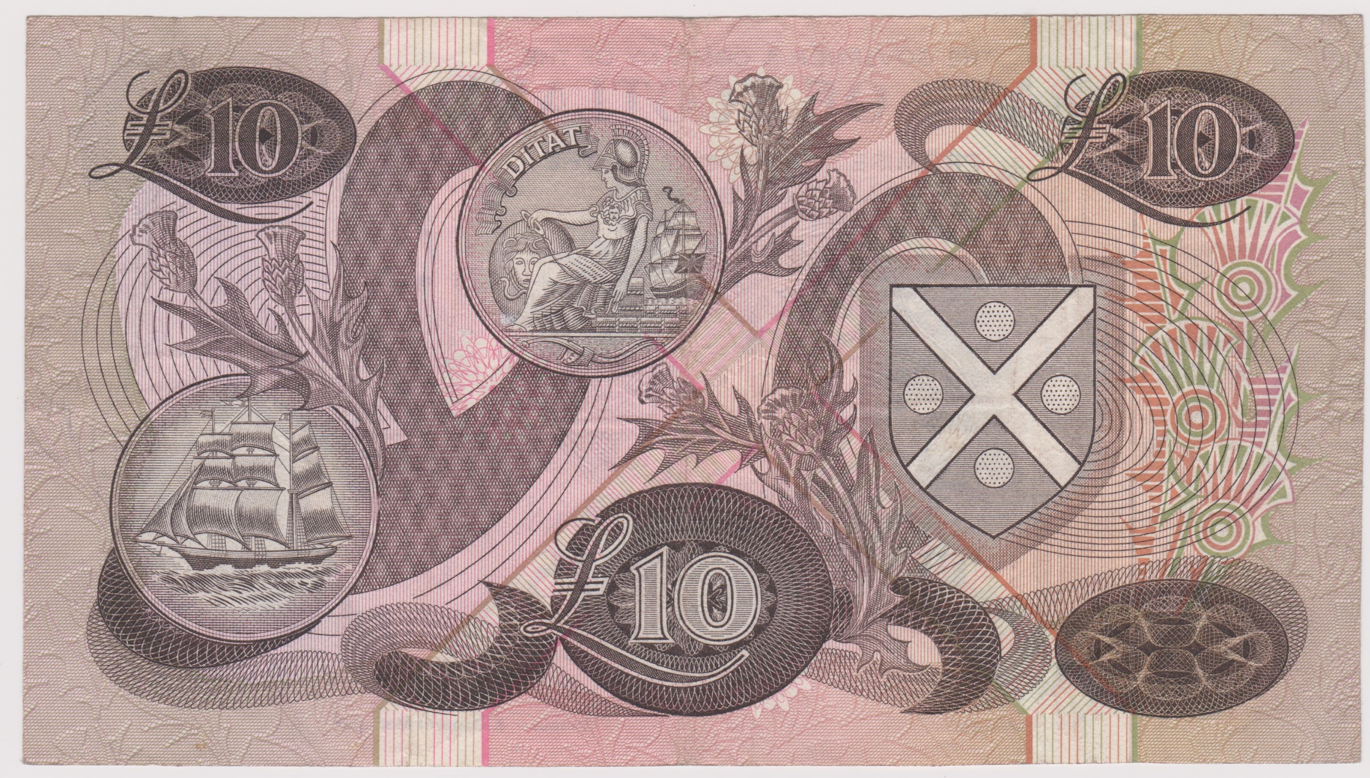 Bank of Scotland £10 3 July 1975, SC 134a, Prefix B, GVF/NEF - Image 2 of 3