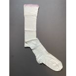 Pair of Victorian Cotton Stockings with Lavender Border