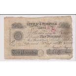 1885 £10 Lynn R's & Norfolk bank. Fine Signed Weston Jarvis