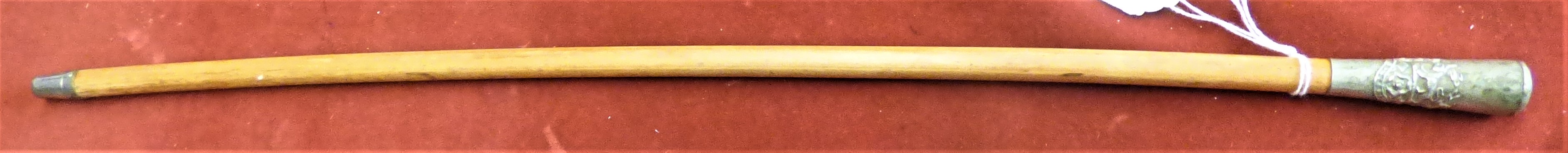 British WWI Hampshire Regiment Swagger Stick with a silver plated handle and tip.