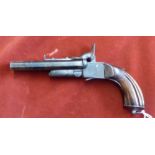 European Double Barreled Hidden Trigger Pistol, C1840-50, L 4 1/2" BBL: Approximately .32 Cal., 4