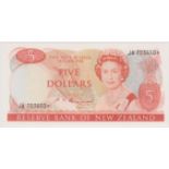 New Zealand 1985-89 Reserve Bank Five Dollars, Orange, Russell P171b, AUNC