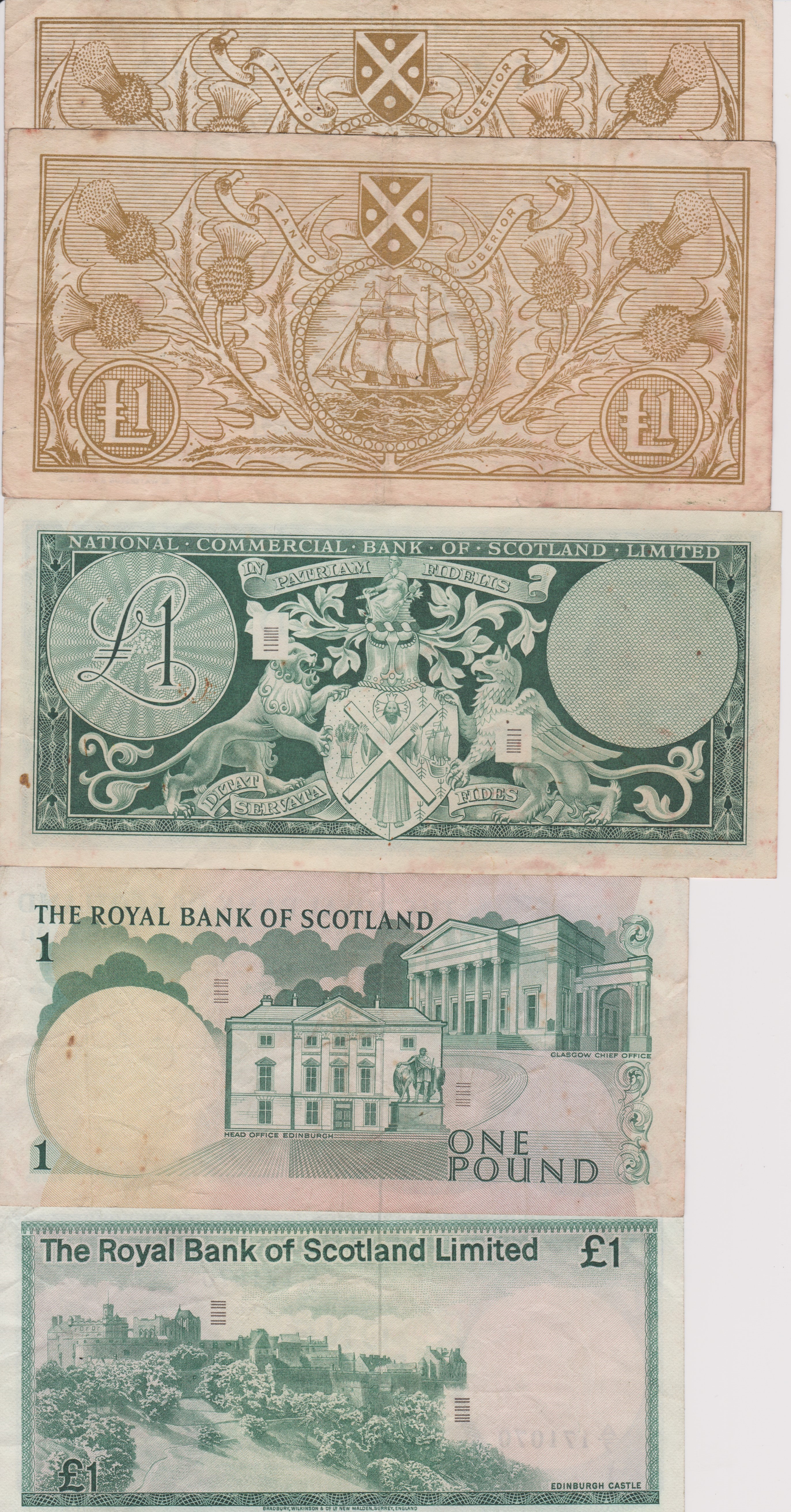 Scotland (Mixed) RB £1 1/9/67, RBS Ltd £1 5/1/72, BoS £1 (2) 1/6/66 Nat Comm Bank of Scotland etc - Image 2 of 3