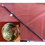 British Gulf War era Princess of Wales's Royal Regiment NCO/Office Swagger Stick, ebonised wood cane