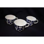 German WWII Unterseeboot U708 Bremerhaven Tea or Coffee Cups with a nice floral design in blue and