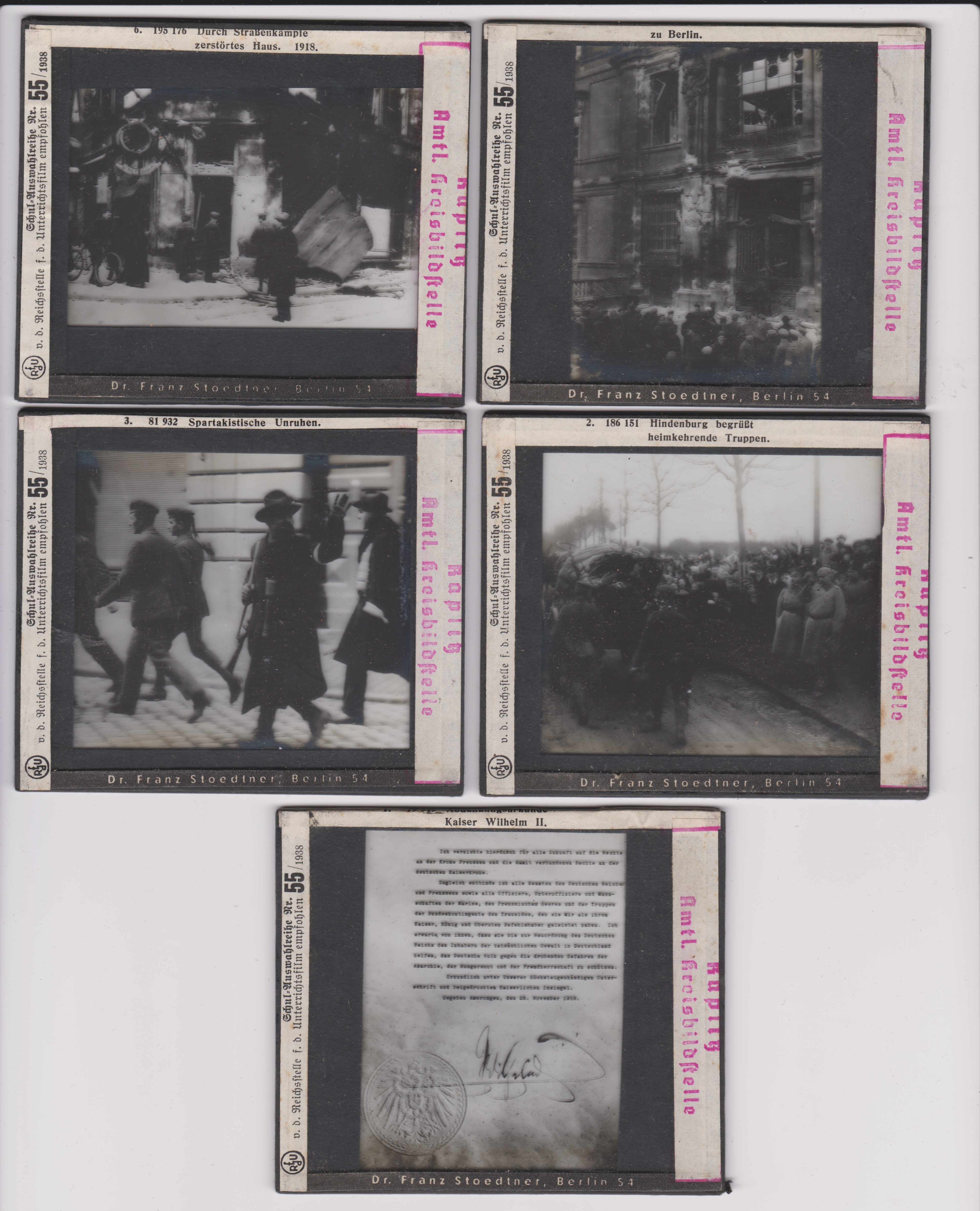 German 1938 box of Glass slides (5 slides out of 7 present) Series No. 44 by Dr Franz Stoedtner on - Image 2 of 2