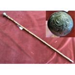 British WWI/II Scots Guards Regiment NCO/Officers Swagger Stick, made from a bamboo can with a