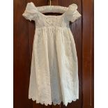 Victorian Hand Embroidered Christening Gown, Fine Cotton Lawn