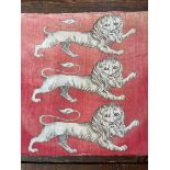 Coronation 3 Lions Banner, 1936, printed cotton 47cm x 68cm