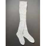 Pair of Victorian Hand Knit Lace Stockings