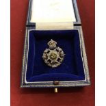 British WWI (The Prince Consort's Own) Rifle Brigade Gold and Diamond Sweetheart brooch, a beautiful