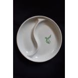 German WWII Condiment Dish and lid made in fine white porcelain with a flying Eagle holding a