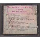 German 1938 box of Glass slides (10) 'RFDU' Series No. 42 by Dr Franz Stoedtner on the subject of