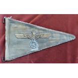 German WWII Nazi Infantry Staff Car pennant. This would have adorned the bonnet of Nazi staff car